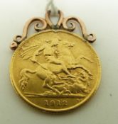 A 1912 gold half sovereign, 4.