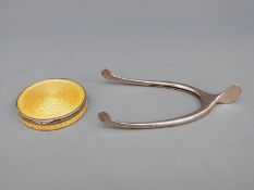 George V hallmarked silver yellow guilloché enamel trinket pot, import marks for London 1926,