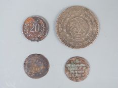 Norway 1809 8 shilling silver coin, together with a 1958 silver Mexico un Peso,