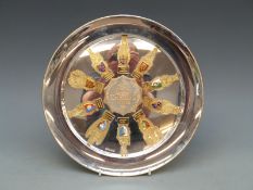 1978 25th Anniversary of the Coronation hallmarked silver limited edition plate with enamel