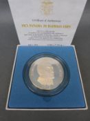 1973 cased Panama 20 Balboas silver coin,