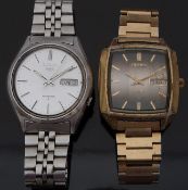Two Seiko gentleman's automatic wristwatches comprising Seiko KS Hi-Beat gold plated wristwatch ref.