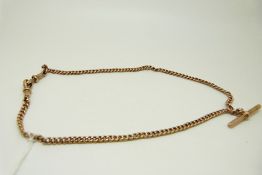 A Victorian 9ct rose gold double Albert, 8.