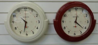 Newgate Deco style quartz wall clock with Arabic numerals, red seconds sweep,