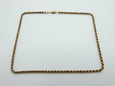 A 9ct gold rope twist necklace, 16.