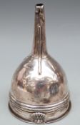 Georgian hallmarked silver wine funnel and insert, London likely 1798, maker Charles Fox I,