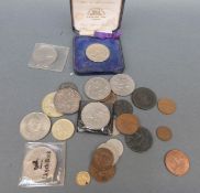 A collection of modern crowns to include cased railway commemorative example together with a small