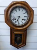 Ansonia Clock Co late 19thC drop dial wall clock,