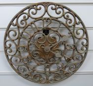 Newgate 'Chatsworth' circular garden / patio clock in verdigris / rust coloured finish,