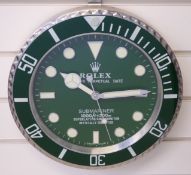 Rolex jewellers' display dial wall clock 