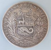 A Republic Peruana Lima 9 decimos 1889