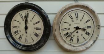 Newgate enamel quartz wall clock in black surround with Roman hours and Arabic 24 hours together