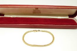 A 9ct gold bracelet in Garrard & Co box, 4.