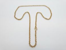 A yellow metal belcher chain/ necklace,11.