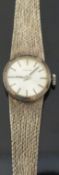Garrard hallmarked silver ladies wristwatch with two-tone hands and baton markers,