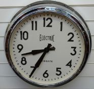 Newgate quartz dial wall clock with bold Arabic numerals, 'Electric' to 45cm dial,