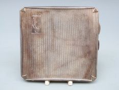 Art Deco hallmarked silver cigarette case with engine turned decoration,