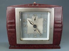 Blangy, French Deco alarm clock in Bakelite case,