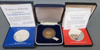 Barbados cased silver 10 dollar coin,