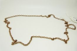 A 9ct rose gold belcher chain/ necklace, 18.