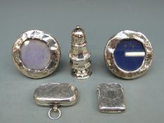 A hallmarked silver double sovereign case Birmingham 1911, a hallmarked silver vesta,