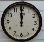 Newgate quartz school type wall dial clock, distressed look to Arabic dial,