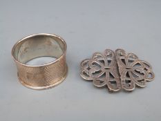 A hallmarked silver nurse's or similar belt buckle, London 1968,