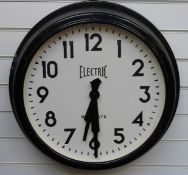 Newgate large school type quartz dial wall clock with bold Arabic numerals and 'Electric' to ivory