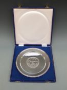 Isle of Man one thousand years of unbroken parliament hallmarked silver plate, diameter 23cm, 324g,