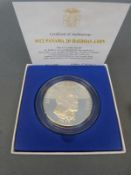 1972 cased Panama 20 Balboas silver coin,