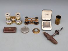 A set of guilloché enamel opera glasses,