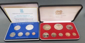 A cased First Coinage of Papua New Guinea coin set together with a British Virgin Isles proof set