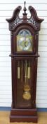 A modern longcase grandfather clock in the 19thC style,
