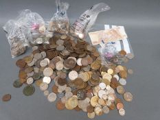 An amateur collection of UK and overseas coinage 19thC onwards to include Victorian, Napoleon III,