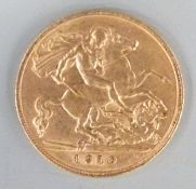 1910 Edward VII gold half sovereign