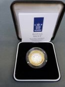 1997 silver proof Piedfort £2 coin
