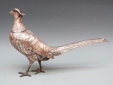 Berthold Muller George V hallmarked silver novelty pheasant decanter or claret jug or similar