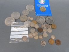A small collection of coins and medal coins including VF,