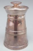 Edward VII hallmarked silver novelty pepper in the form of a milk churn,