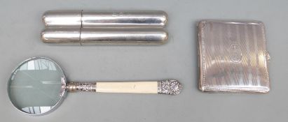 A Swedish white metal cigarette case marked 830, weight 99g,