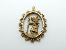 A 9ct gold St Christopher pendant, 5.