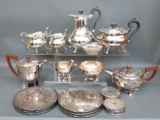 A collection of silver plated ware including two tea sets,one by Mappin & Webb,