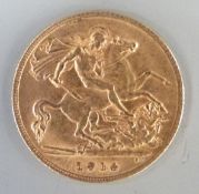 1914 George V half sovereign
