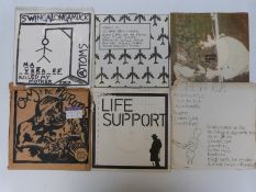 Fifteen punk singles in homemade fold over type sleeves including Atoms, Oxy and the Morons,