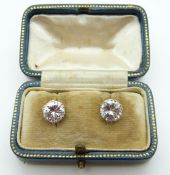 A pair of platinum earrings,