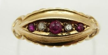 An 18ct gold ring set with paste, Chester 1919, size N, 2.