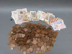 A collection of UK bronze, includes an 1813 John Knapp, Worcester farthing,