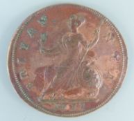 George II 1731 cuirassed bust, slight mis-strike / 2d uneven border beads,