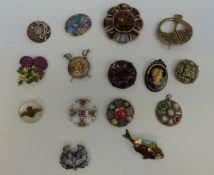 Miracle brooches including a large example, RAF brooch, enamel brooch,