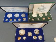 Three proof coin sets comprising Republic of Philippines,